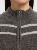 Lulu LS Knit Half Zip - Medium Grey Melange