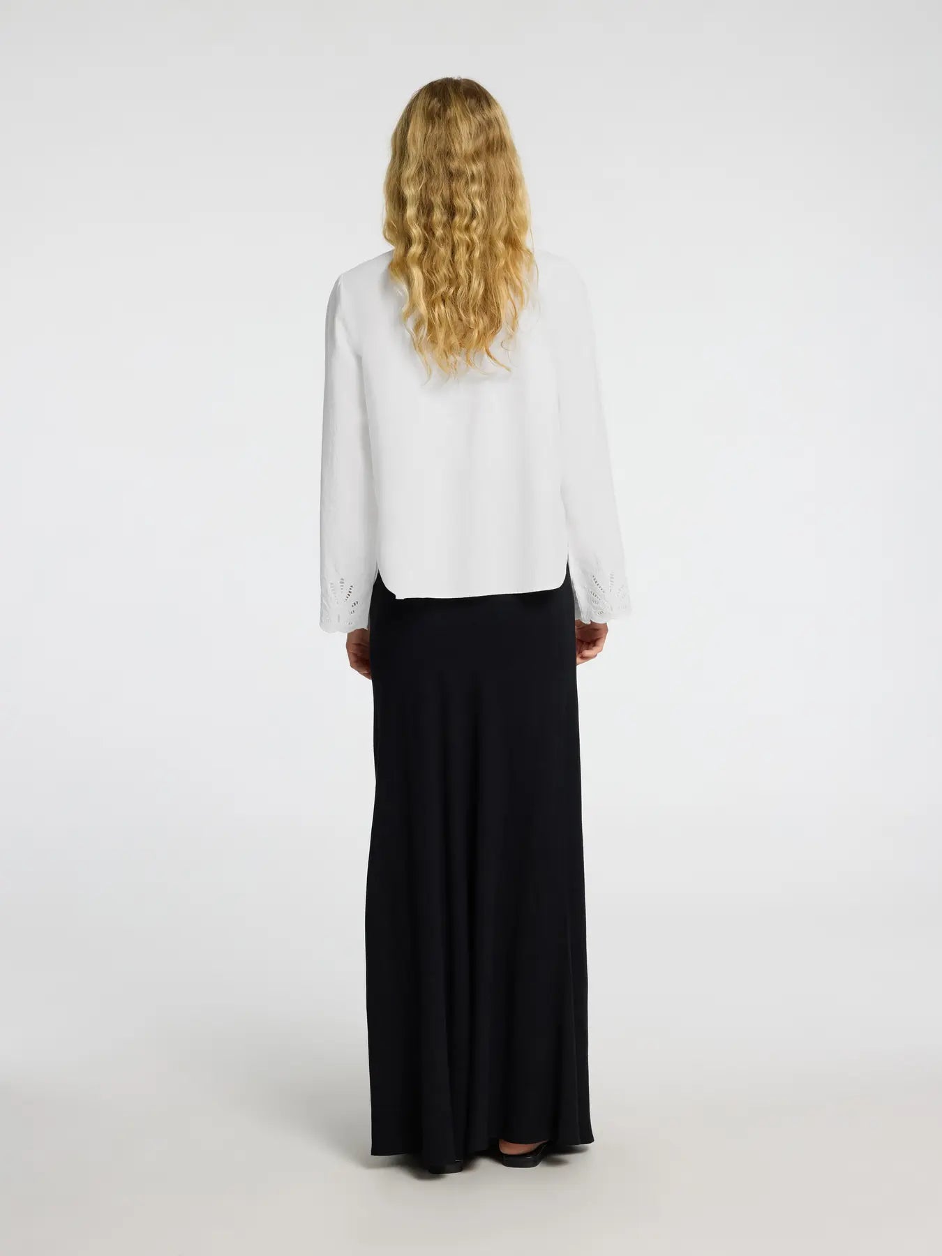 Selected Femme Dahlia LS Broderi Skjorta - Bright White