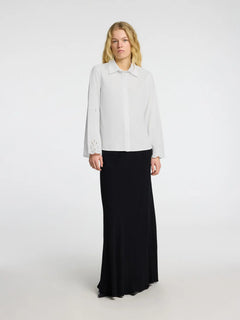 Dahlia Ls Broderi Shirt Noos - Bright White
