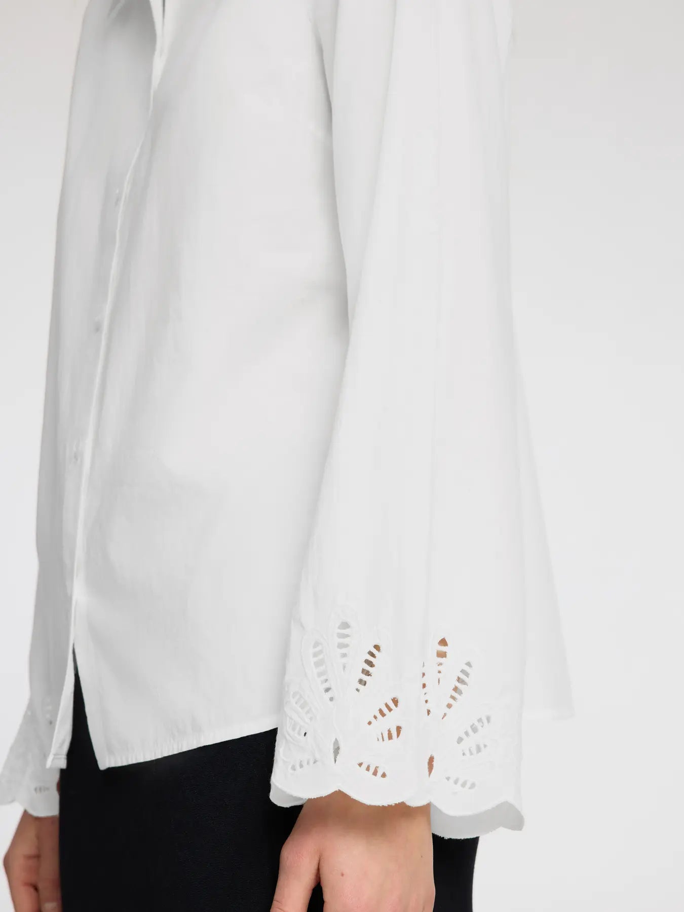 Selected Femme Dahlia LS Broderi Skjorta - Bright White