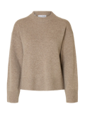 Cille Cashmere Blend Ls Knit O-Neck - Irish Cream