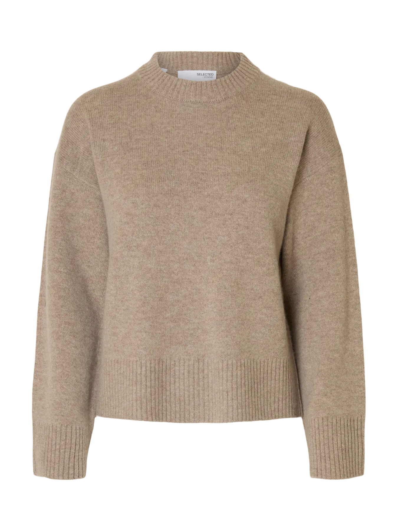 Cille Cashmere Blend Ls Knit O-Neck - Irish Cream