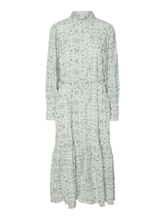 Yasvips Ls Long Shirt Dress - Iceberg Green Vips Print