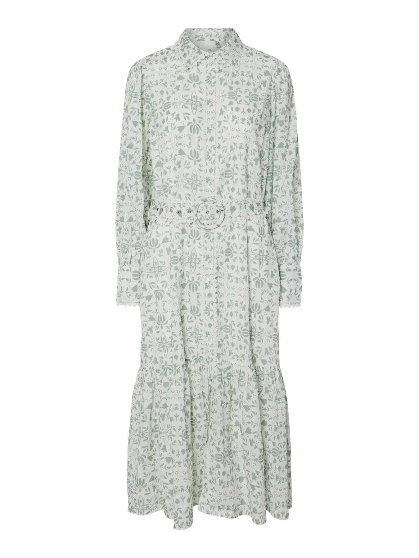 Yasvips Ls Long Shirt Dress - Iceberg Green Vips Print