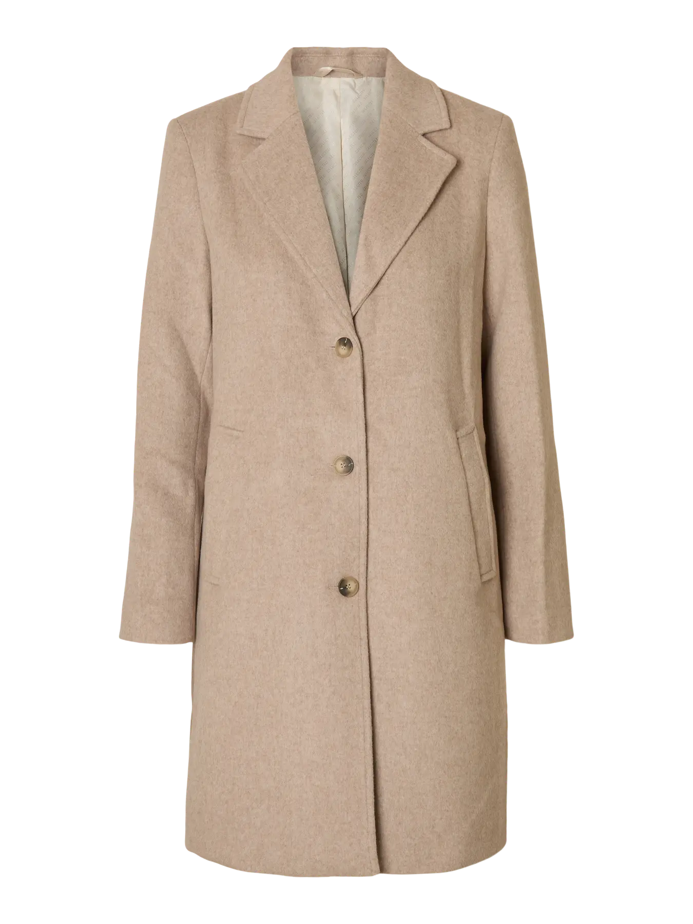 Sasja Wool Blend Coat - Sandshell Melange