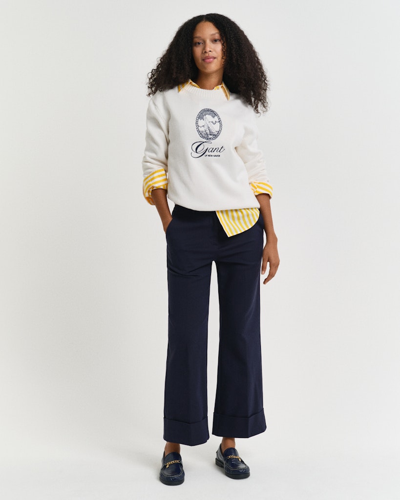 Turn-Up Crease Pants - Evening Blue