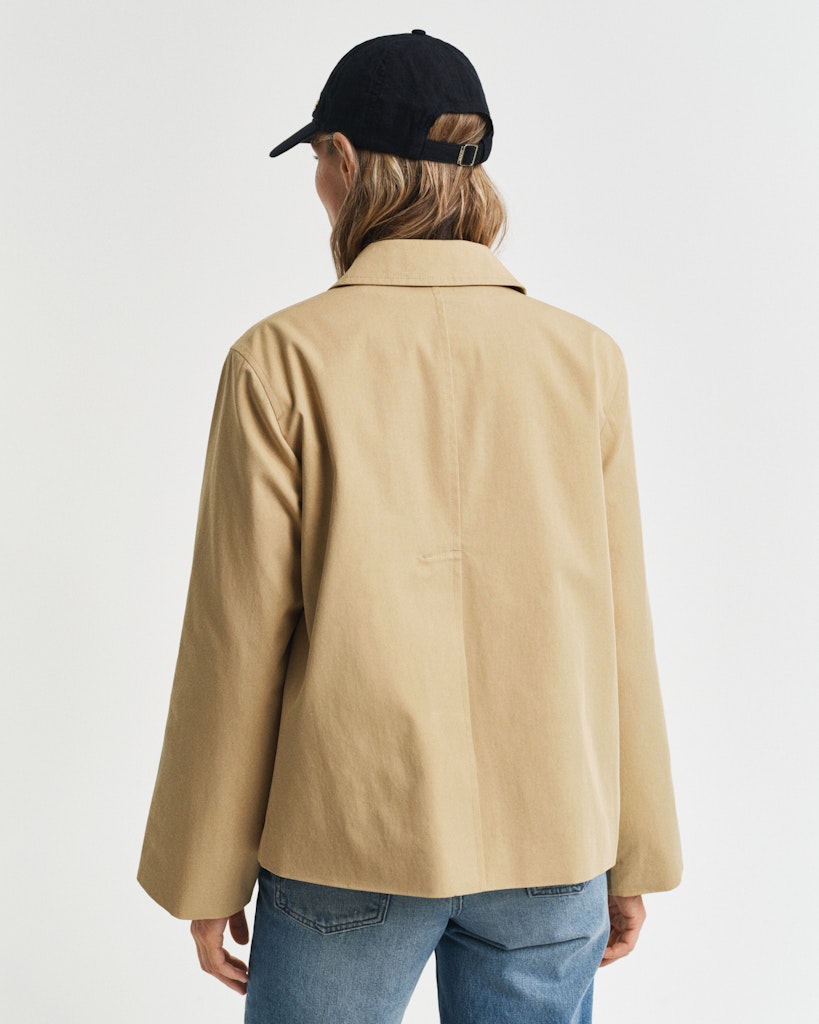 Kort bomullscarcoat - Oak Beige