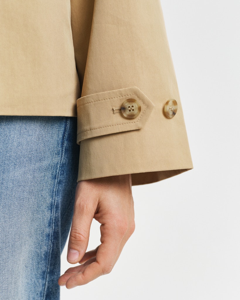 Kort bomullscarcoat - Oak Beige