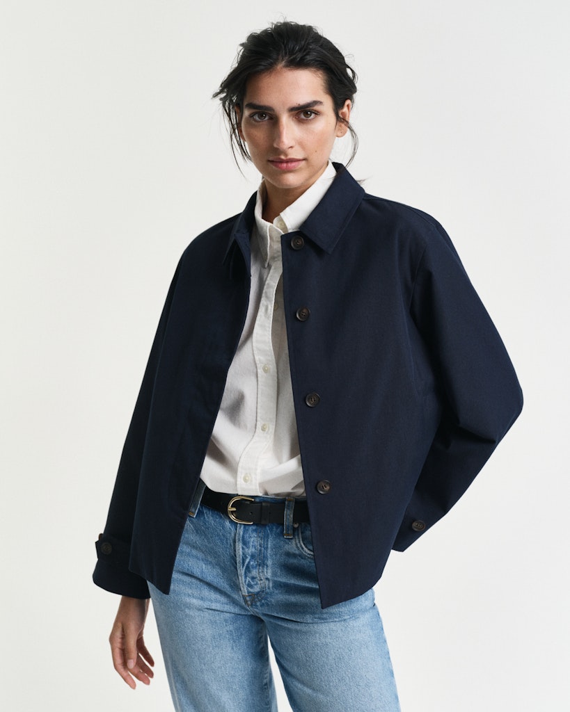 Kort bomullscarcoat - Evening Blue