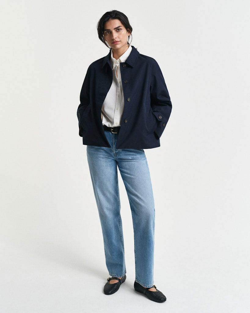 Kort bomullscarcoat - Evening Blue
