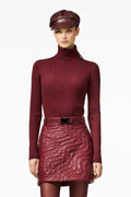 Mira Long Sleeve Knit Sweater - Vino Rosso