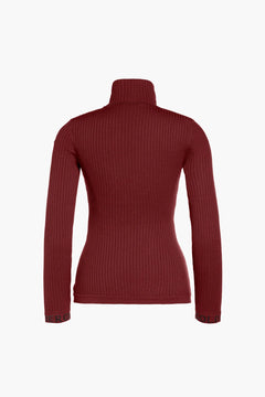 Mira Long Sleeve Knit Sweater - Vino Rosso