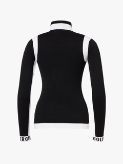 Noemi Long Sleeve Knit Sweater - Black
