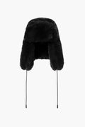 Cher Fluffy Aviator Hat - Svart