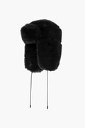 Cher Fluffy Aviator Hat - Svart