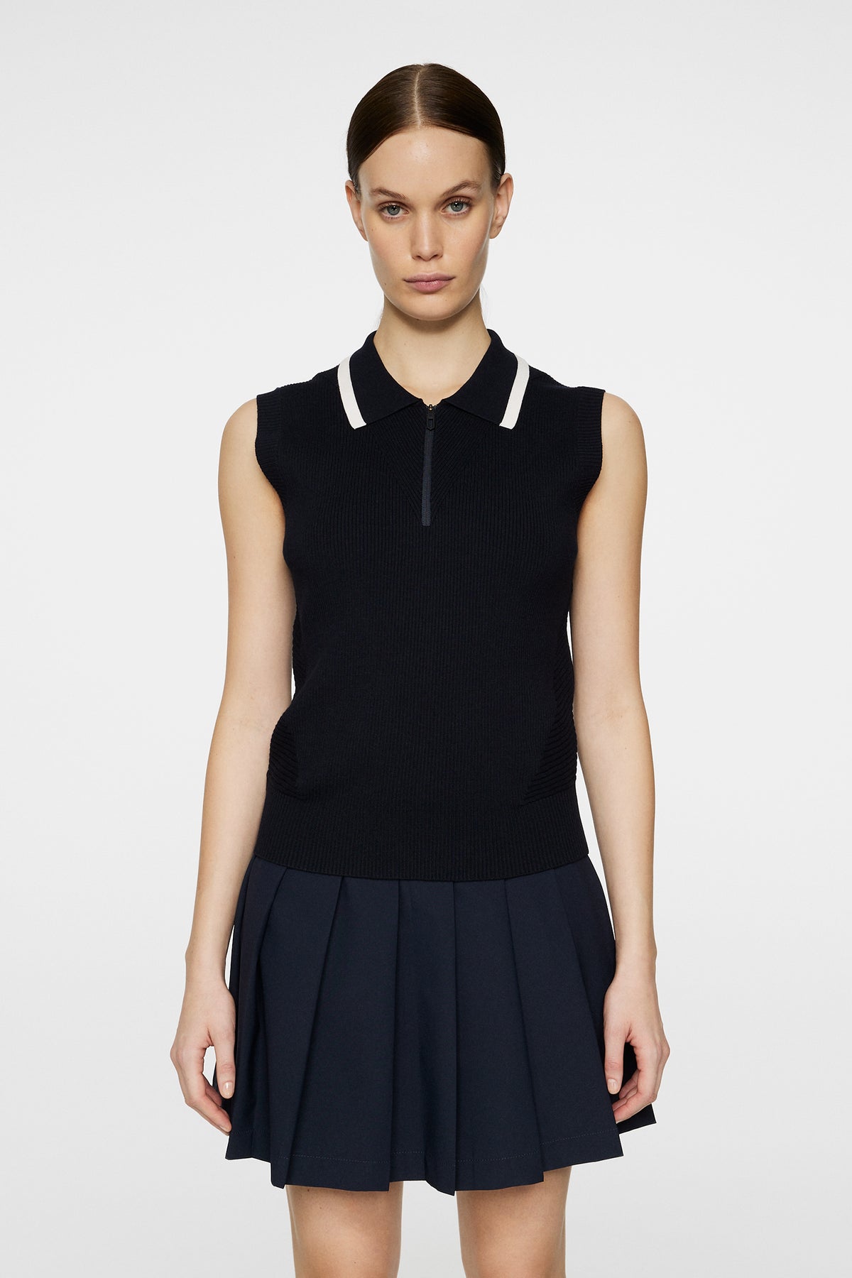 Ramona Stickad Pikétröja - JL Navy