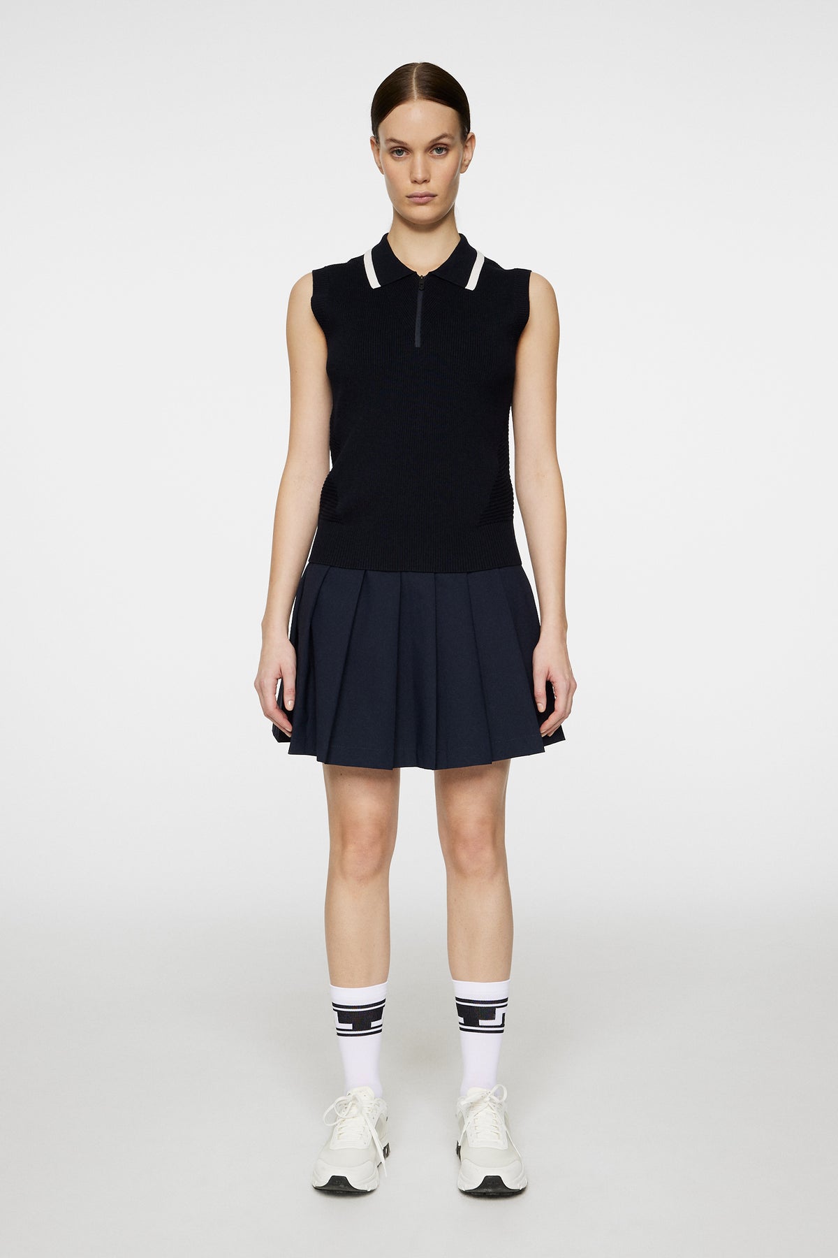Ramona Stickad Pikétröja - JL Navy