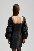 Georgia Double Pouf Sleeve Mini Dress - Svart