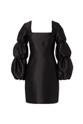 Georgia Double Pouf Sleeve Mini Dress - Svart