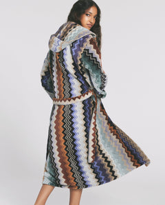 Giacomo Bathrobe Hooded - Green Multicolor