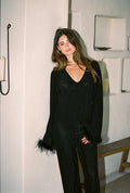 Peach Blouse - Black Glitter