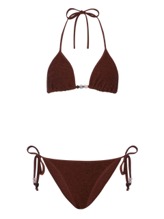 Gina Beaded Bikini - Metallic Chocolate