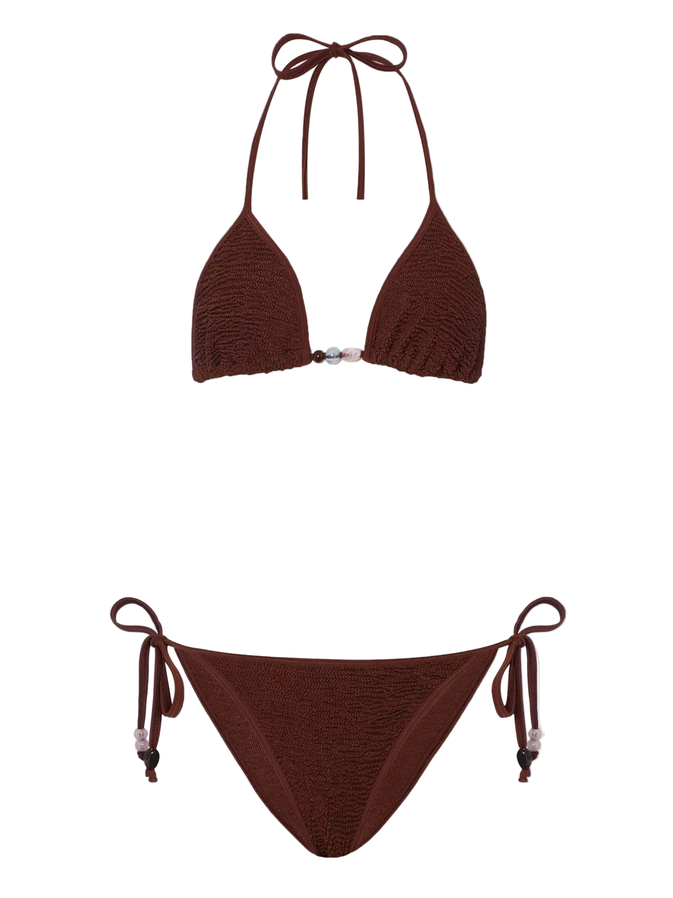 Gina Beaded Bikini - Metallic Chocolate