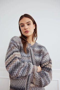 Gio Knit Cardigan - Light Grey Mix
