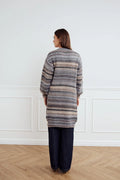 Noella Gio Stickad Kofta - Light Grey Mix