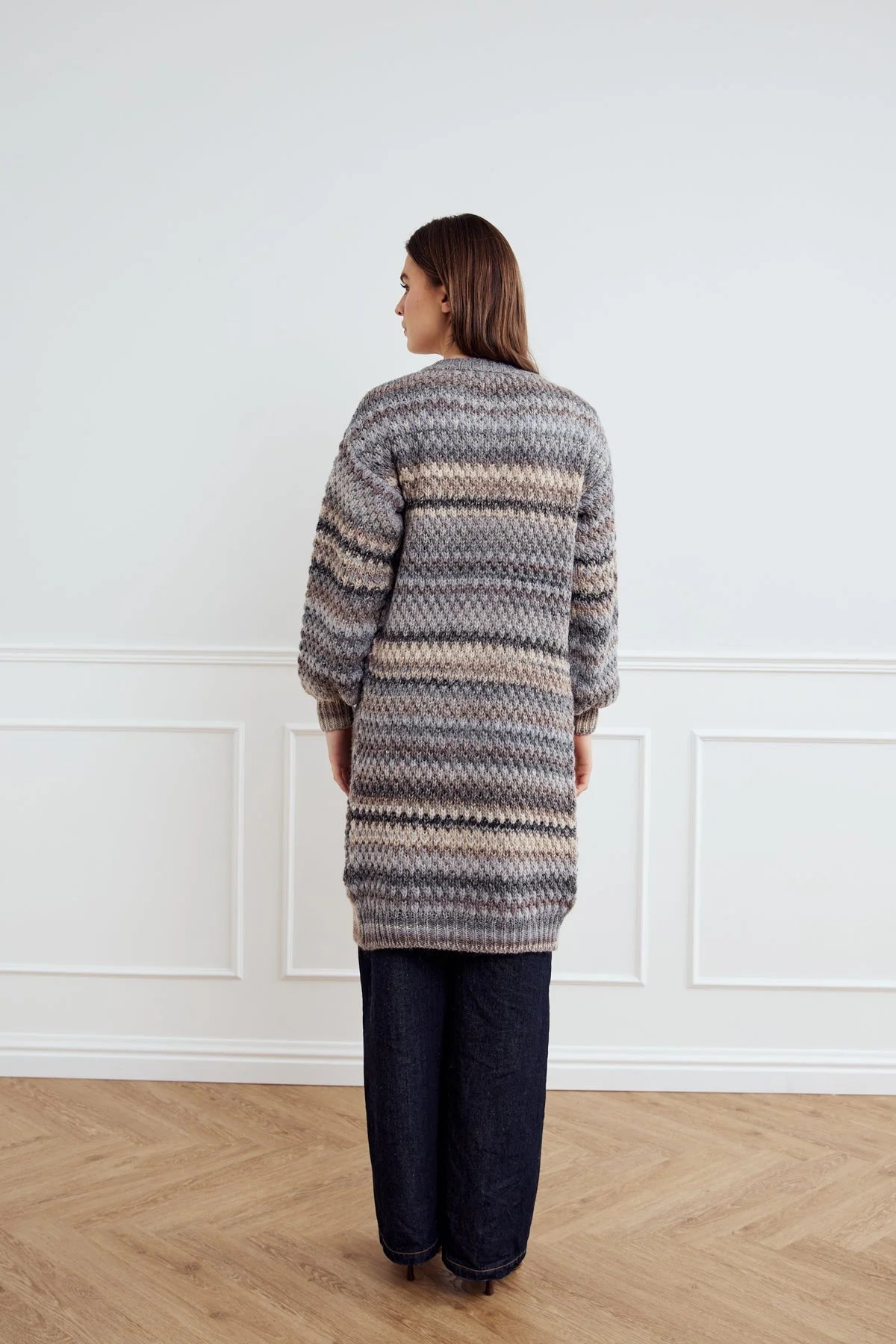 Noella Gio Stickad Kofta - Light Grey Mix