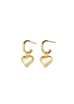 Golden Heart Earrings - Gold