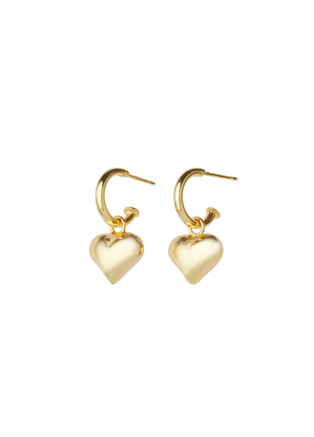 Golden Heart Earrings - Gold
