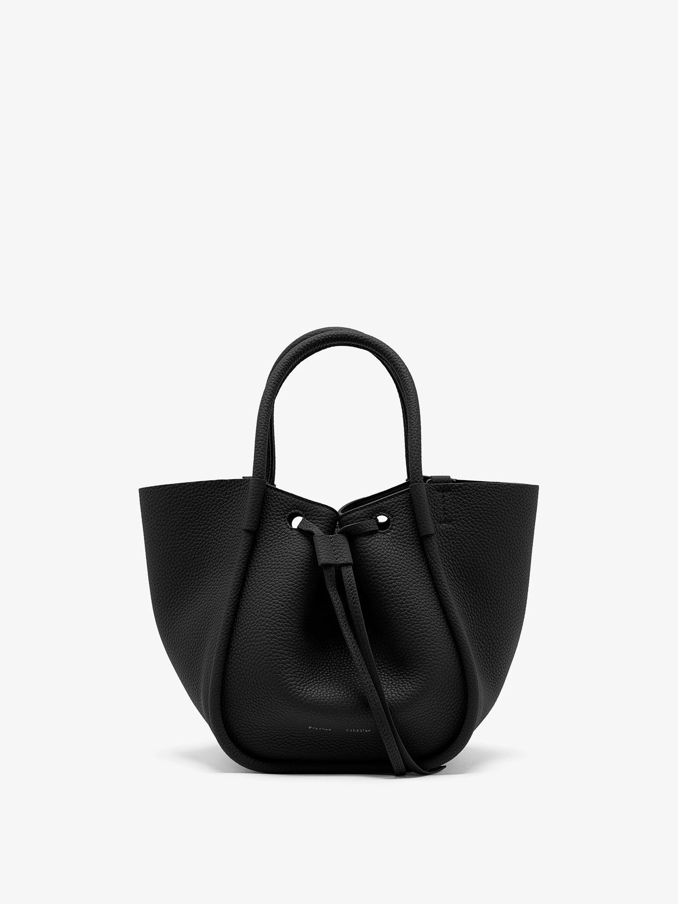Small Ruched Tote Soft Pebbled Calf - Black