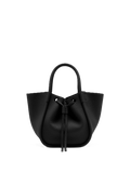 Small Ruched Tote Soft Pebbled Calf - Black