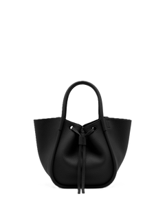 Small Ruched Tote Soft Pebbled Calf - Black