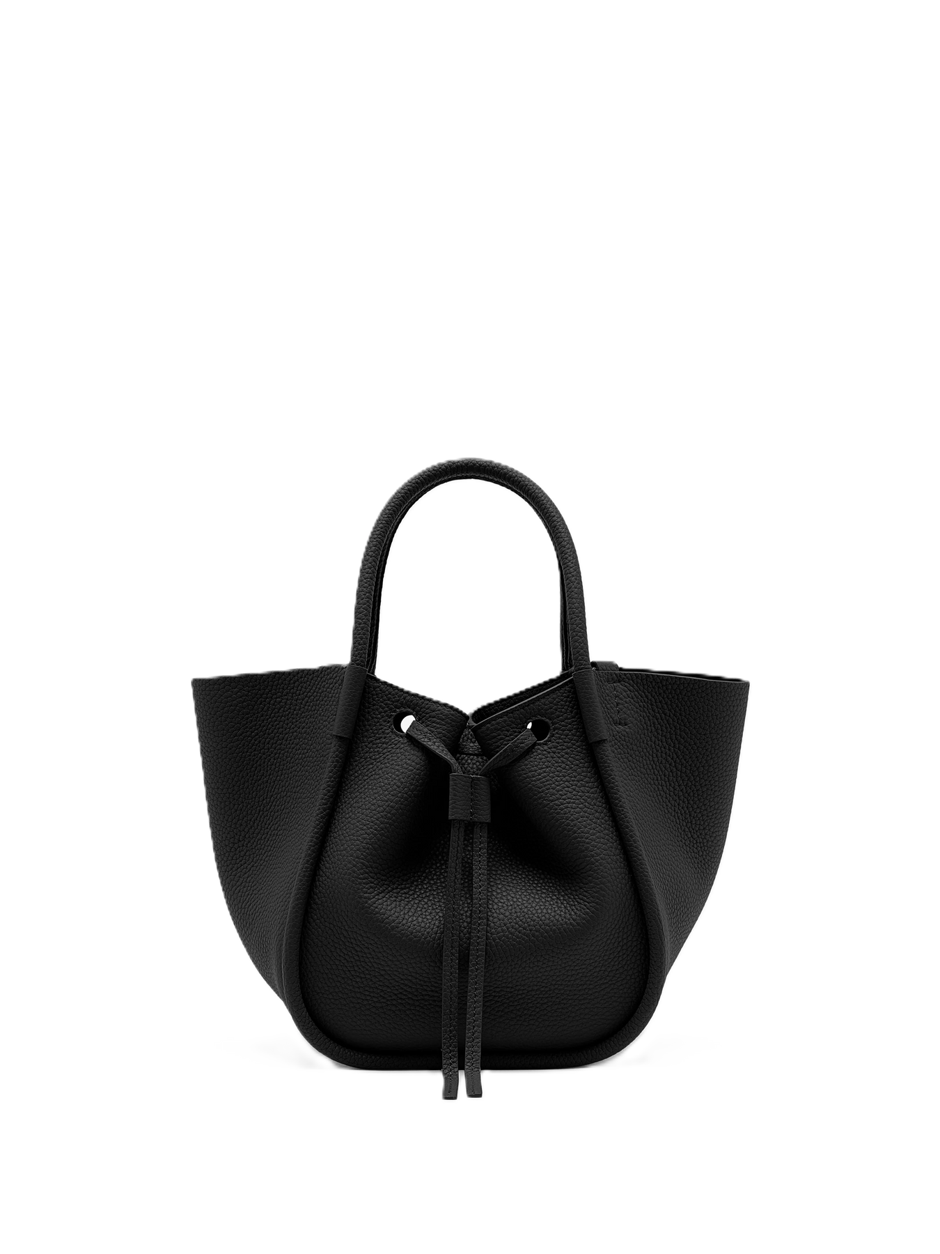 Small Ruched Tote Soft Pebbled Calf - Black