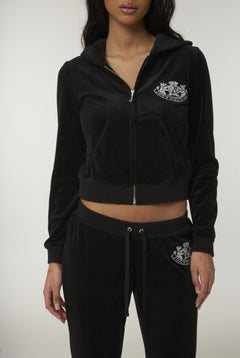 Heritage Dog Crest Robyn Hoodie - Black
