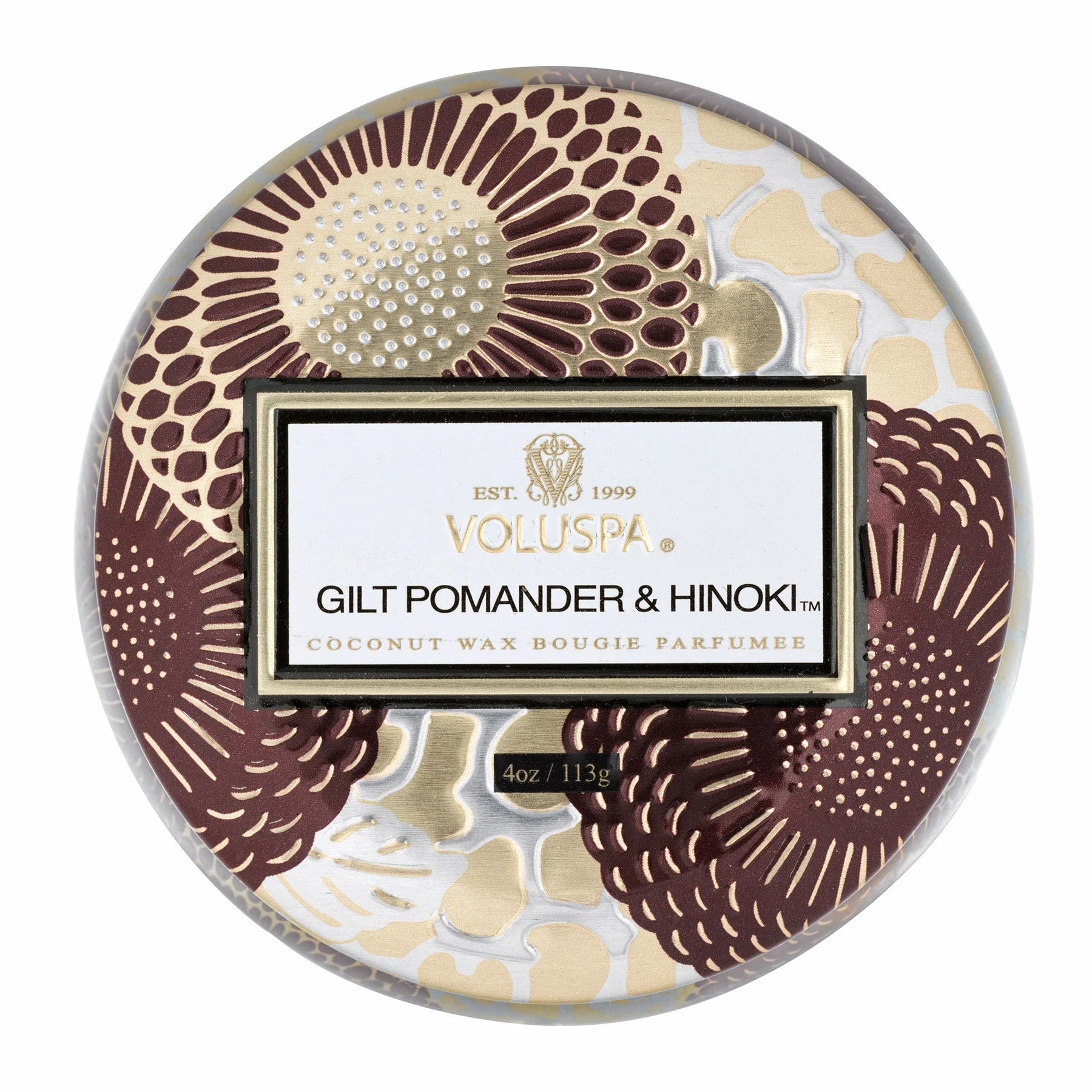 Voluspa Mini Tin Candle - Gilt Pomander & Hinoki