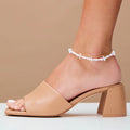 Mixed Pearl & Chip 2 Row Anklet - Pale Gold