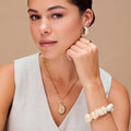 Textured Ammonite Statement Necklace - Pale Gold