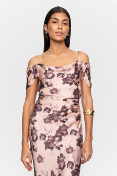 Lyra Dress - Terracotta Floral Print