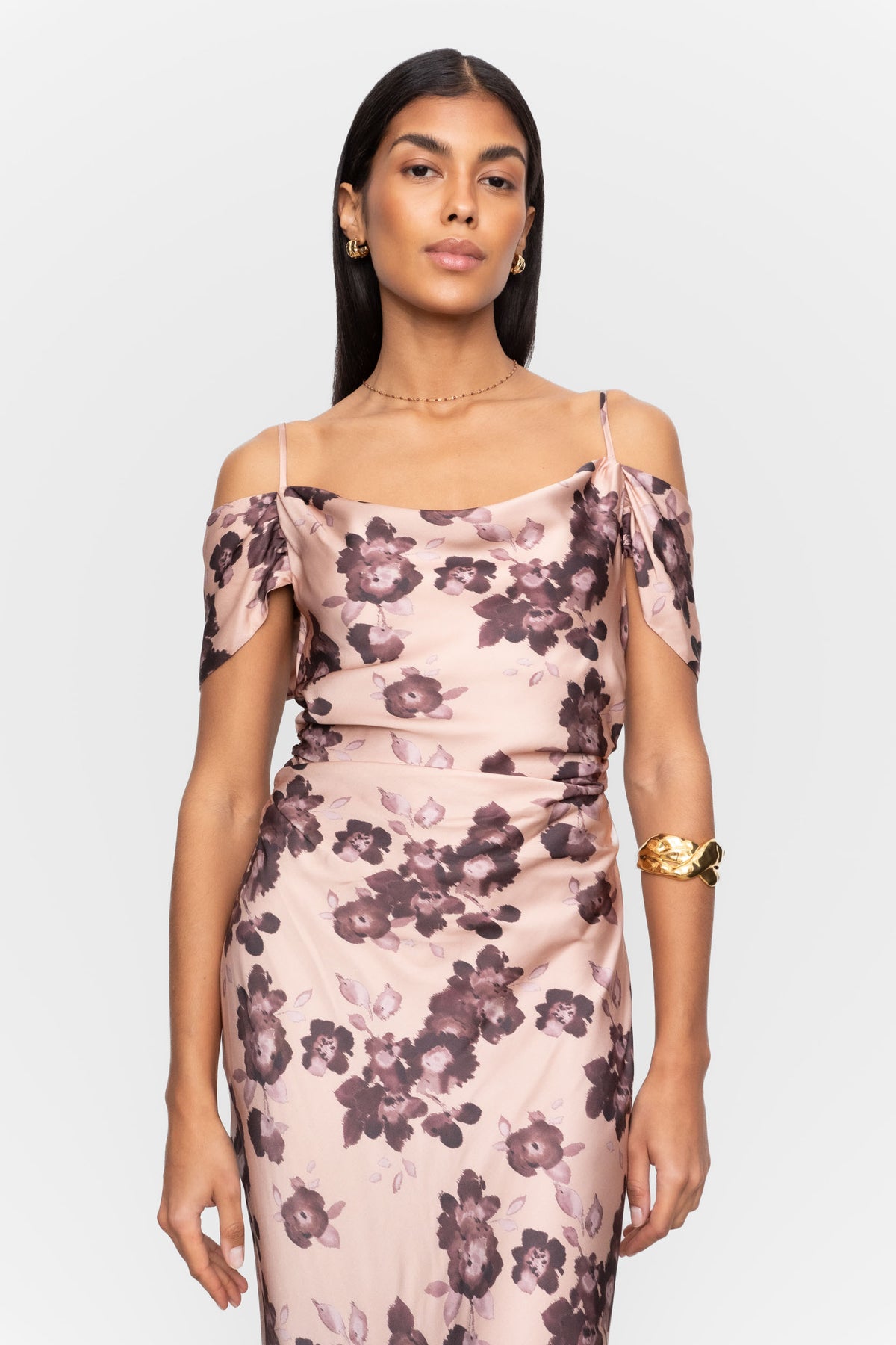 Lyra Dress - Terracotta Floral Print