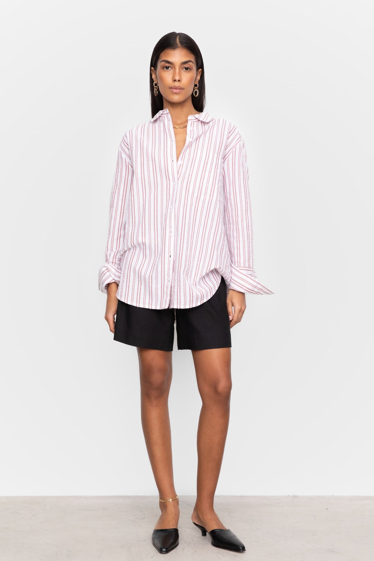 Bibi Crepe Shirt - Terracotta