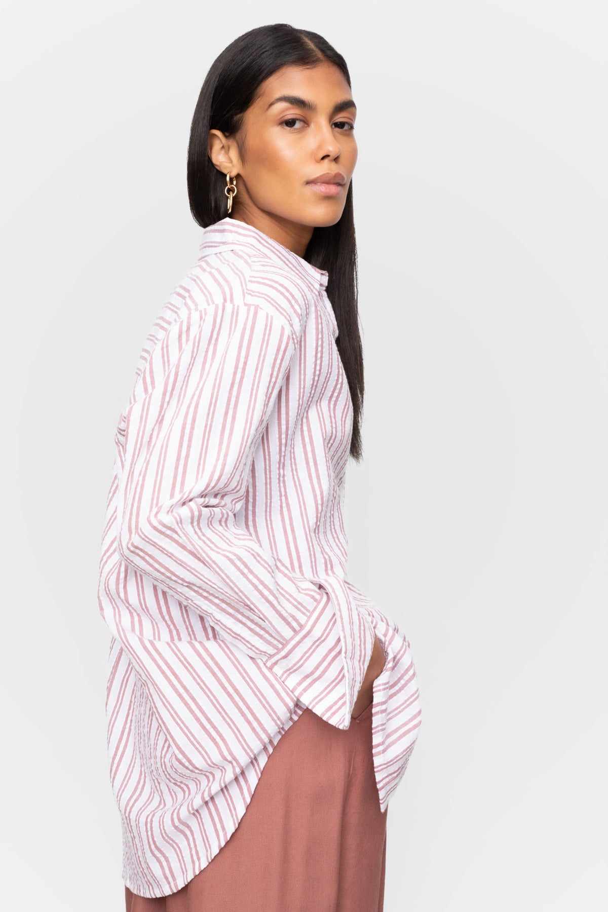 Bibi Crepe Shirt - Terracotta