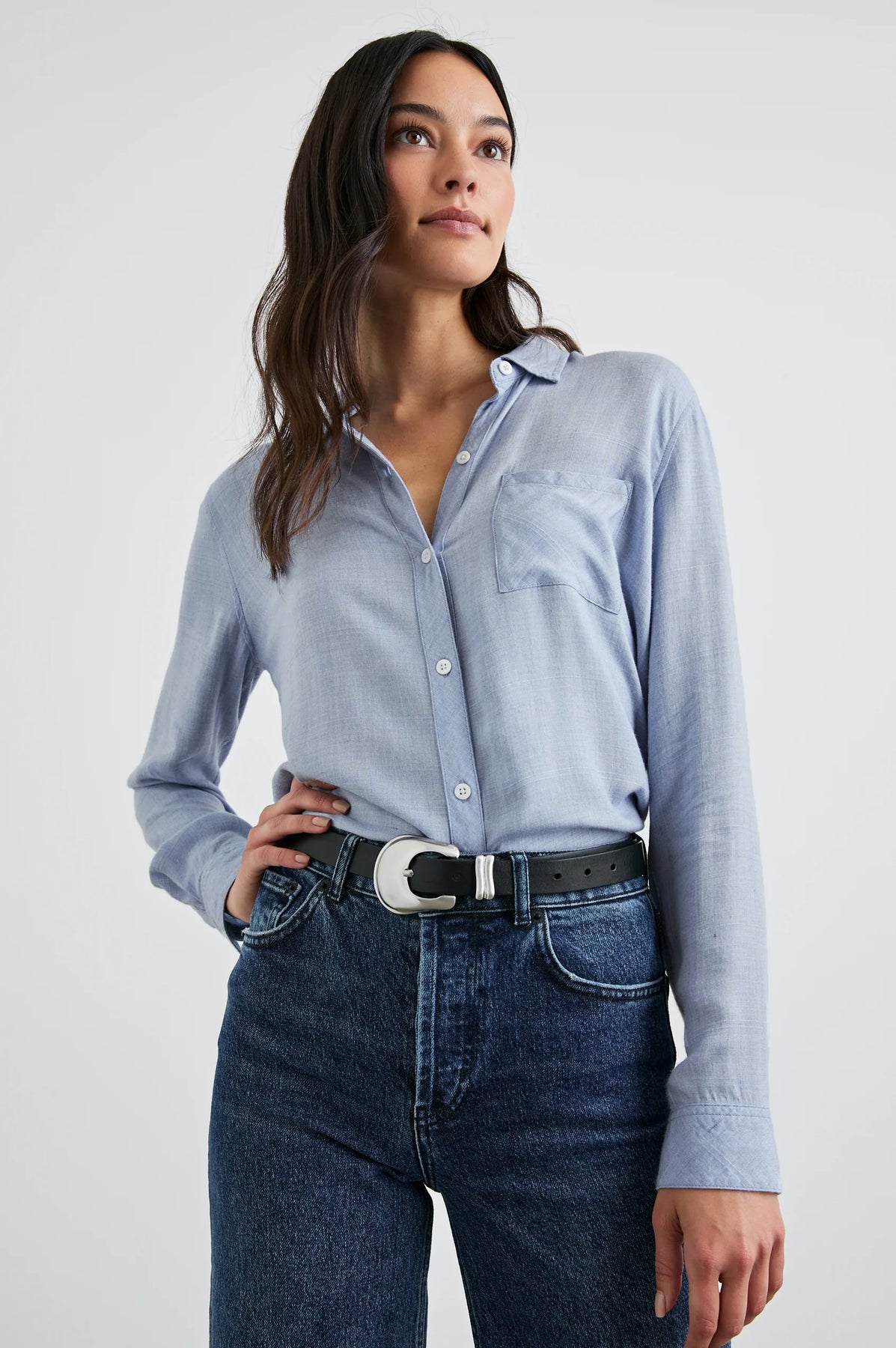 Rails Hunter Skjorta - Chambray Heather