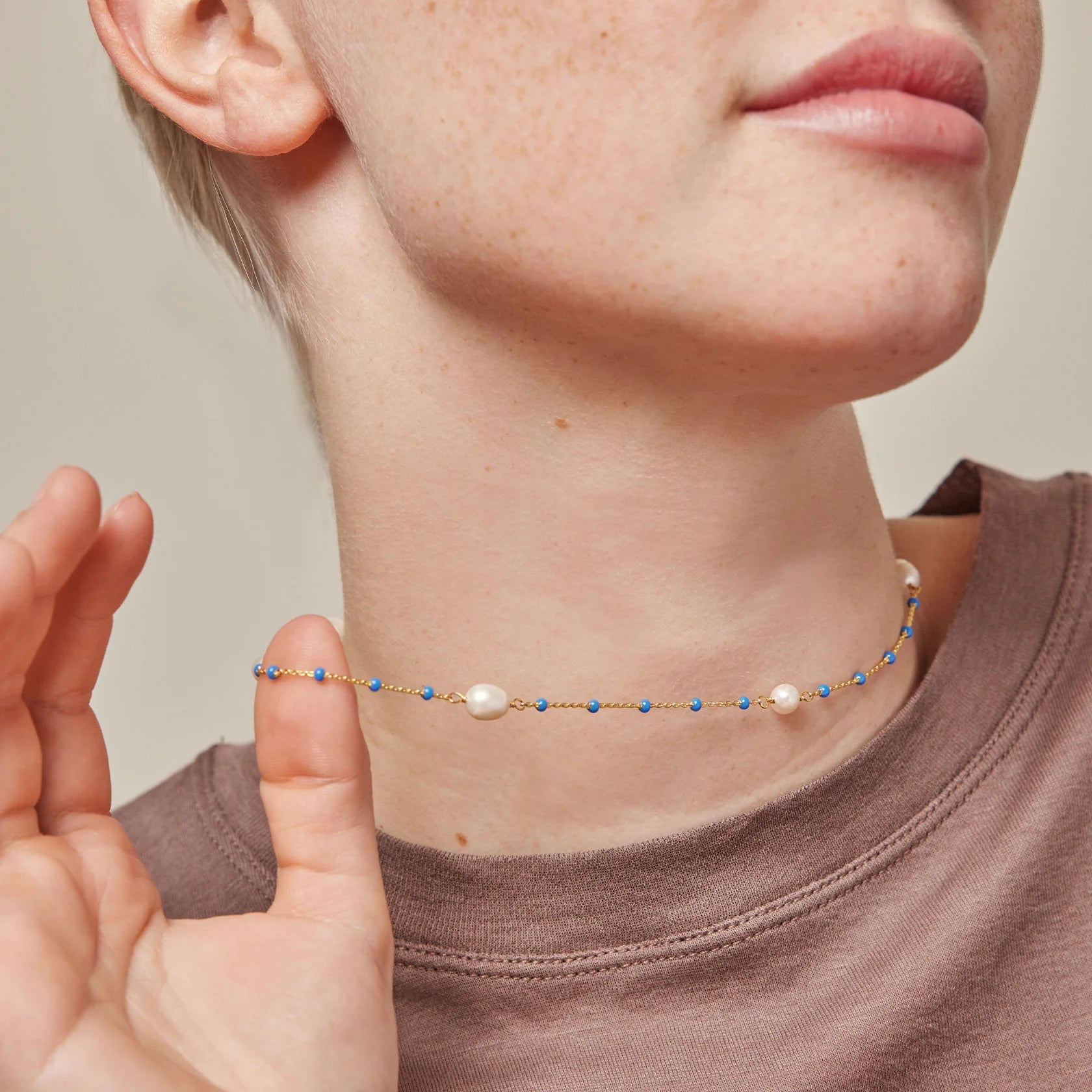 Lola Perlita Necklace - Cornflower