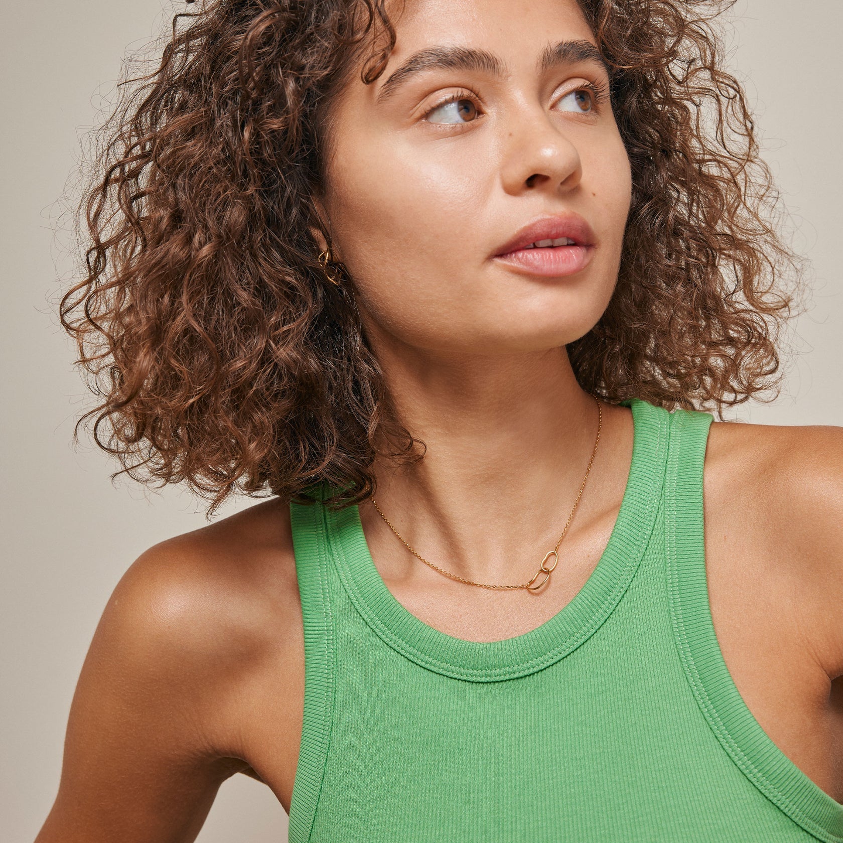Organic Double Circle Halsband - Guld