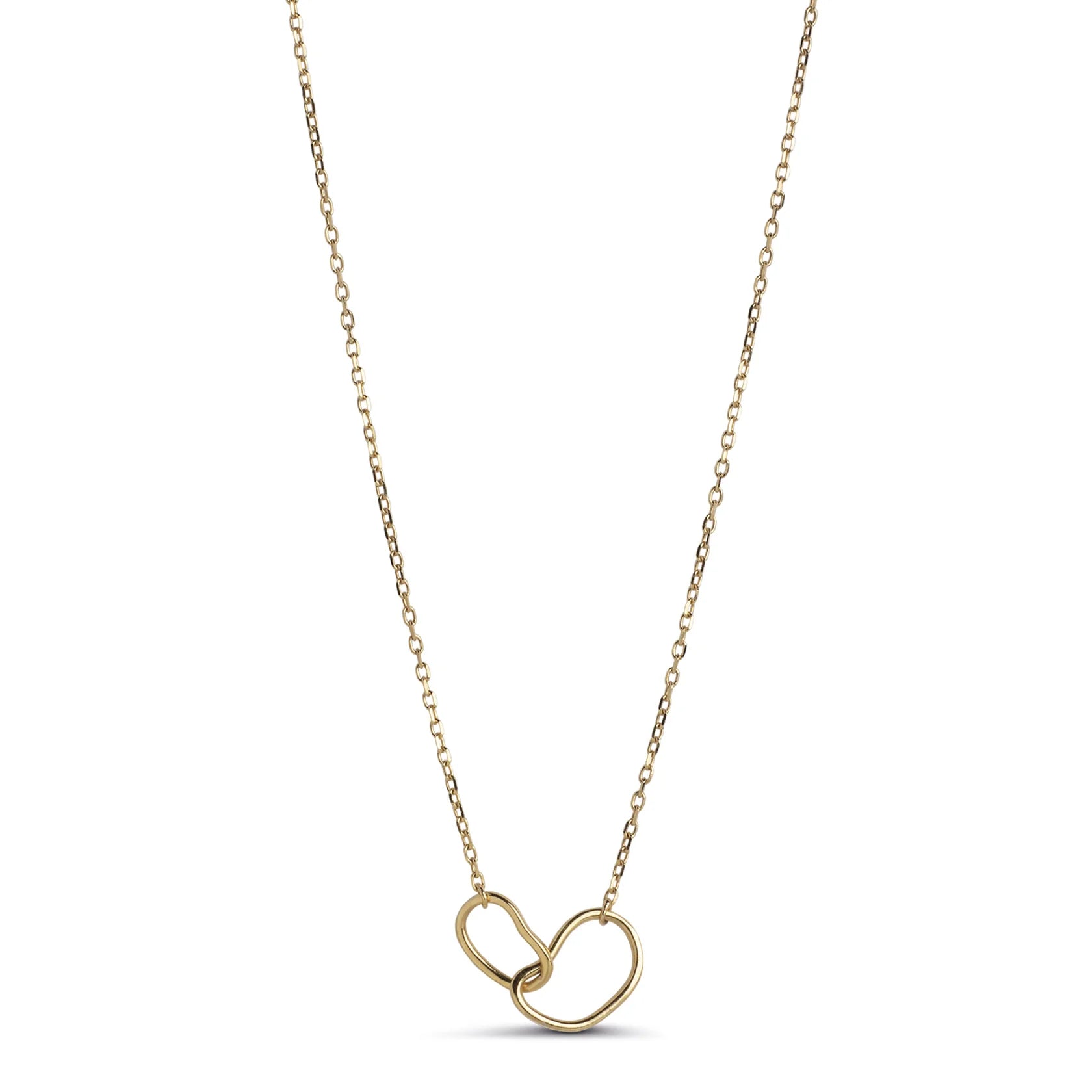 Organic Double Circle Halsband - Guld