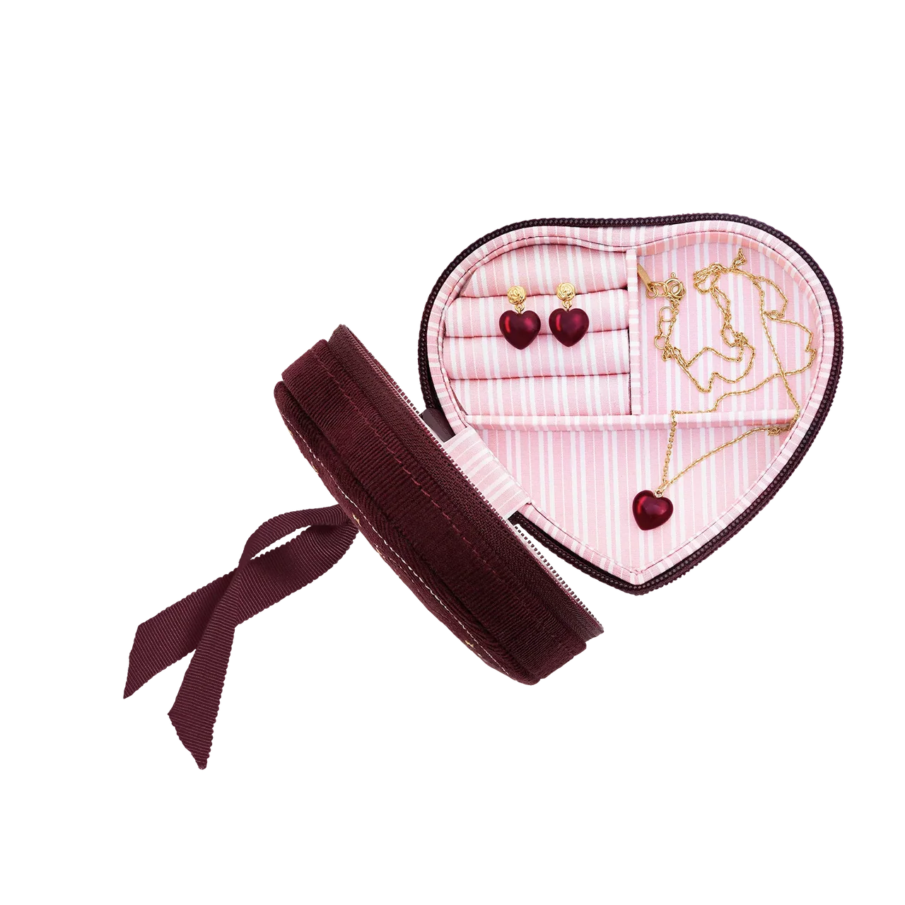 Heart Jewelry Box - Maroon