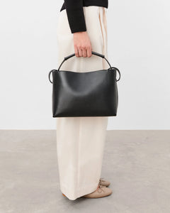 Hedda Midi Handbag - Leather Black